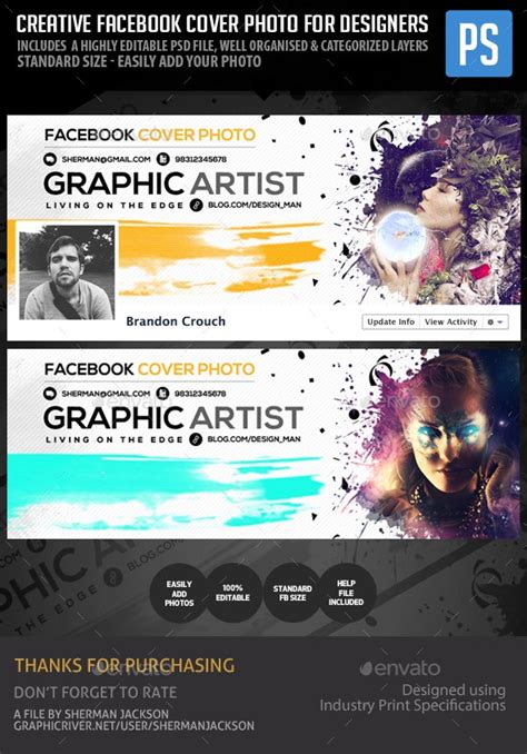 Creative Facebook Cover Photo For Designers By Shermanjackson