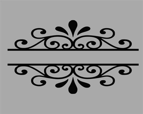 Scroll Border Flourish Svg Cutting File Decorative Word Divider Svg