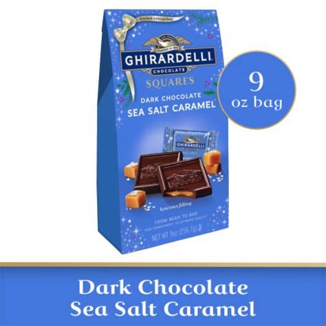 Ghirardelli Dark Chocolate Sea Salt Caramel Squares Holiday Candy Bag