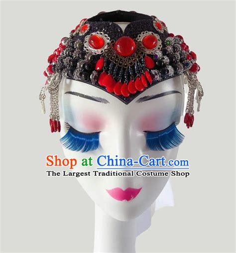 China Mongol Nationality Woman Headdress Ethnic Dance Silver Hair