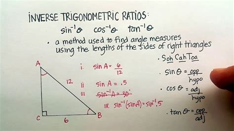 Triangles Inverse Trigonometric Ratios Youtube