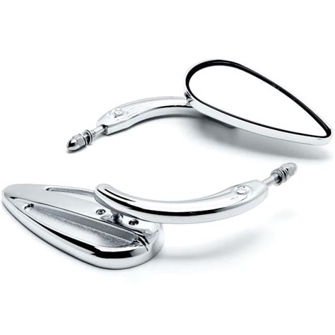 Krator New Chrome Mirrors Universal Motorcycle Cruiser Touring Compatible With Harley Davidson