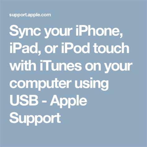 Sync Your Iphone Ipad Or Ipod Using Your Computer Apple Support
