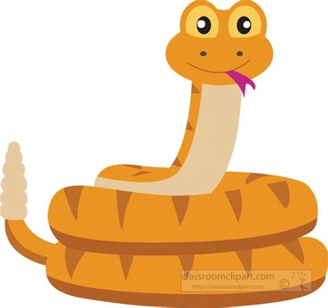 Smiling Cartoon Style Rattlesnake Clipart Classroom Clip Art