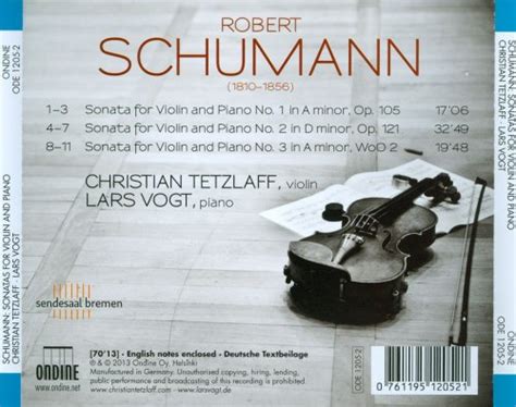 Christian Tetzlaff Lars Vogt Schumann Violin Sonatas 2013 Cd Rip