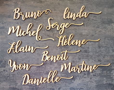 Party Décor Wood Place Cards Wedding Place Cards Custom Laser Cut Names