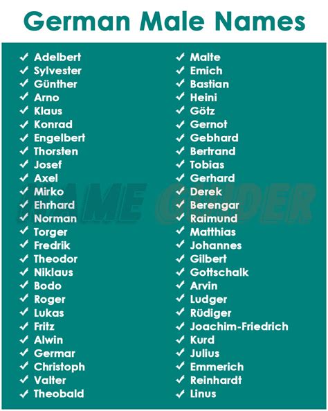 325 German Male Names 2023 Name Guider