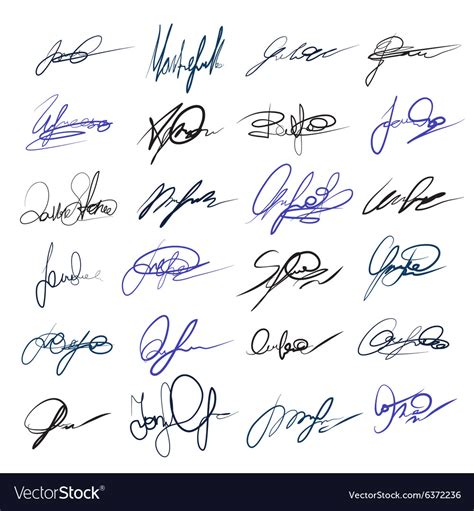 Handwritten Personal Signatures Set Royalty Free Vector