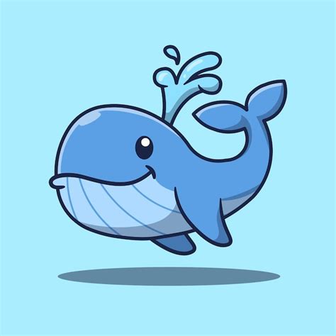 Premium Vector Cute Blue Whale Cartoon Character