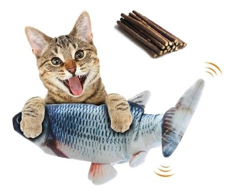 Peixe Elétrico Para Gato Pet Brinquedo Usb Vara Catnip Mercado Livre