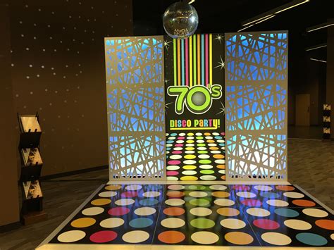Custom Printed Dance Floor 4 X 4 Sections White 70s Party Theme
