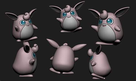 Pokemon Igglybuff Jigglypuff And Wigglytuff With 2 Poses 3d Model 3d