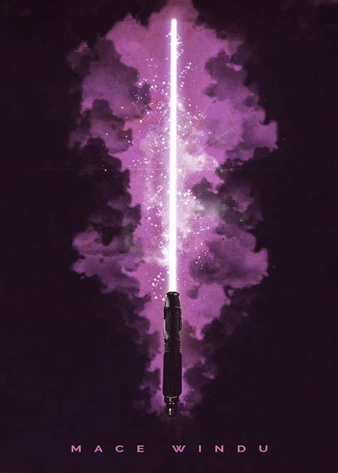 Official Star Wars Character Lightsabers Mace Windu Artwork By Artist