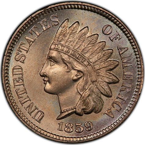 One Cent 1859 Indian Head Coin From United States Online Coin Club