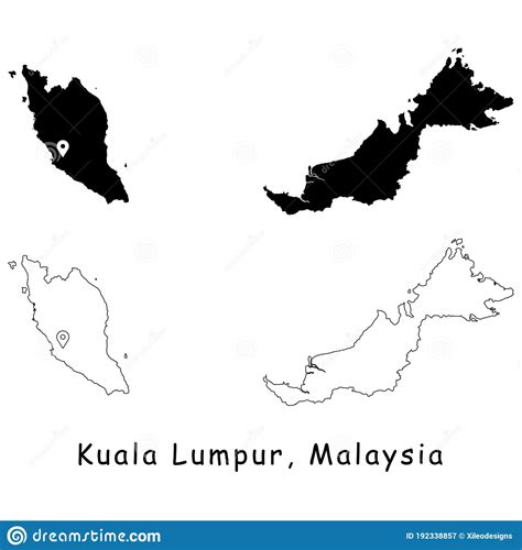 Malaysia Detailed Country Outline And Location On World Map Cartoon