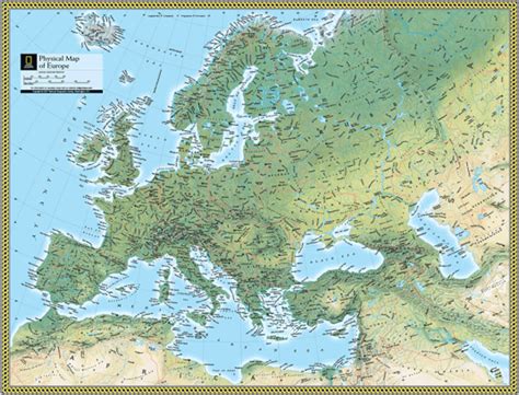 Europe Physical Wall Map By National Geographic Mapsales