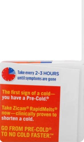 Zicam® Cold Remedy Shorten Colds Zinc Formula Cherry Flavored Rapidmelts® Tablets 25 Ct Kroger