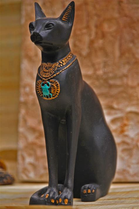 For Sale Handmade Egyptian Black Bastet Statue Bastet Egyptian Art Egyptian Painting