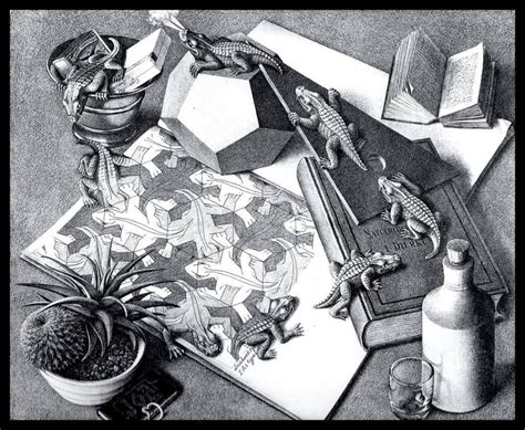 Mc Escher Print Escher Kunst Reptielen Ca 1943 Vintage Print