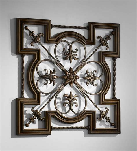 Wrought iron wall decor includes hanging scrollwork, wrought iron shutters and more. Greek Wrought Iron Wall Art by Cyan Design