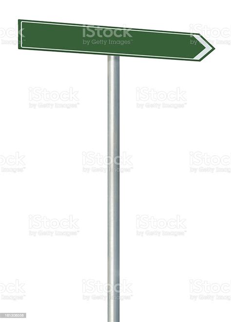 Right Road Route Direction Pointer This Way Sign Green Isolated Stock