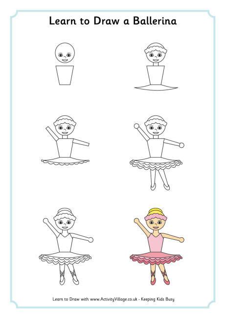 Learn To Draw A Ballerina Ballerina Drawing Learn To Draw Easy