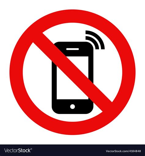 No Cell Phone Sign Royalty Free Vector Image Vectorstock