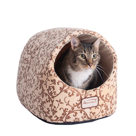Armarkat Pod Cat Bed In Beige And Floral 18 L X 13 W Petco