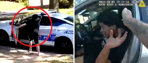 ‘she Just Bust A Quick U Turn Bodycam Video Shows Woman Stealing Police Car Crashing Into