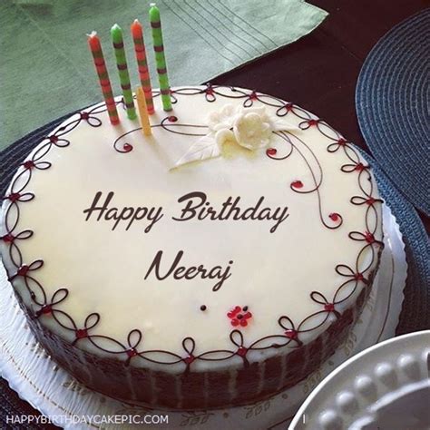 ️ Candles Decorated Happy Birthday Cake For Neeraj