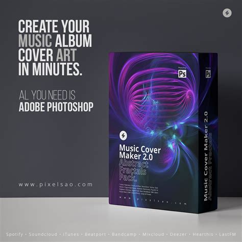 Music Album Cover Maker 20 Abstract Fractals Pack