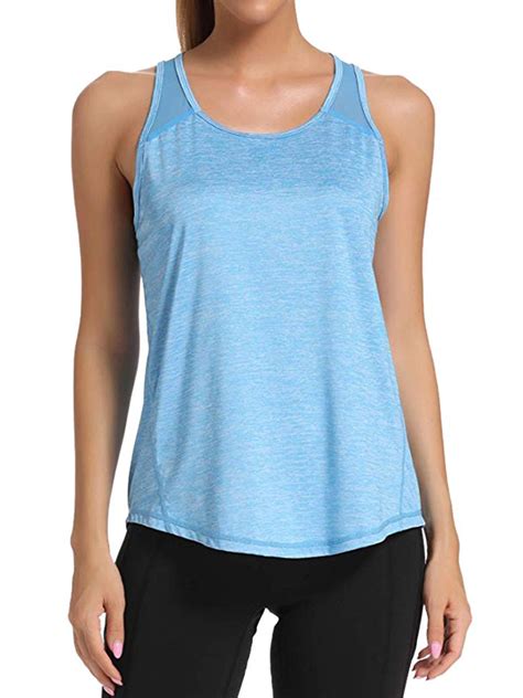 Women Casual Tank Tops Crew Neck Sleeveless Fitness Workout Shirts Slim Fit Stretchy Gym Running