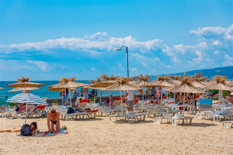 Balchik Bulgarien Am Juli Ansicht Eines Sonnigen Tag Auf Einem Strand Im Balchik