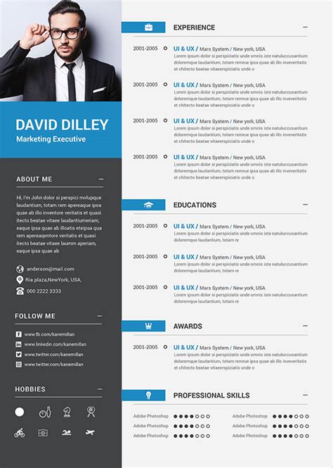 Your modern professional cv ready in 10 minutes.cv english. 50 Free Resume/ CV Template In Photoshop PSD Format For ...