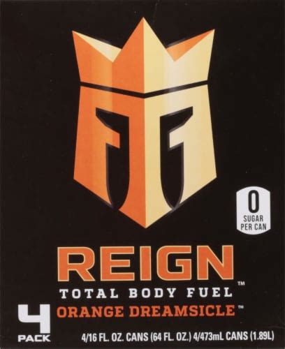Reign Orange Dreamsicle Energy Drinks 4 Cans 16 Fl Oz Smiths Food