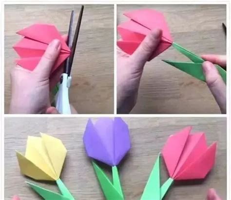 手工摺紙鬱金香花教程 怎麼簡單折鬱金香步驟 Ifuun