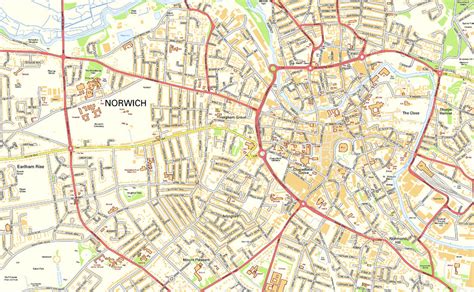 Norwich Street Map I Love Maps