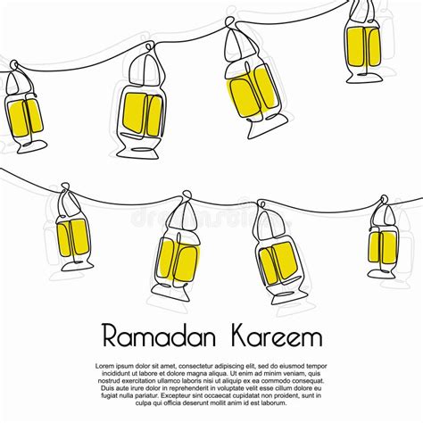 Ramadan Kareem Decorative Lantern Banner Template On White Background