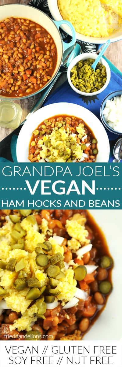 5 ingredients and equipment for making this recipe. Grandpa Joel's Vegan Ham Hocks and Beans - Fried Dandelions