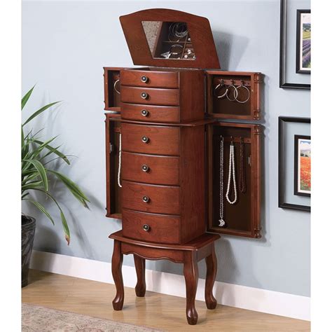 Coaster Seven Drawer Jewelry Armoire With Antiqued Hardware 900125