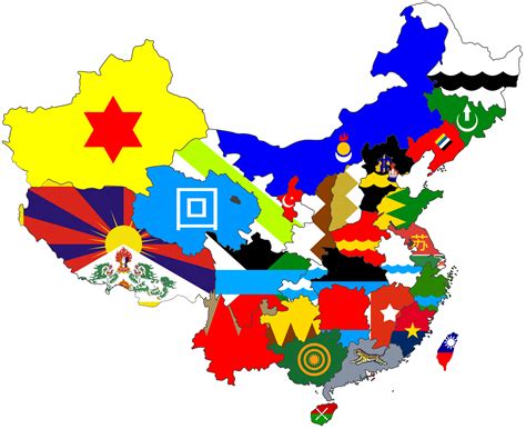 China Flag Map Drapeau Carte Chine