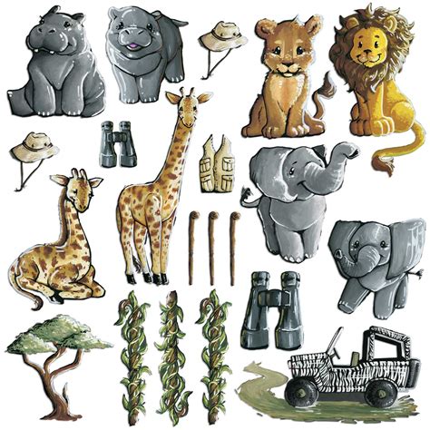 Safari Animal Wall Decals For Nurseries Bedrooms Dorms