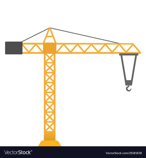 Icon Yellow Construction Crane Royalty Free Vector Image
