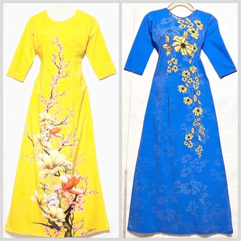 Ao Dai Tet Ao Dai Lua Thai Tuan M M R D I O Cm Xanh Etsy