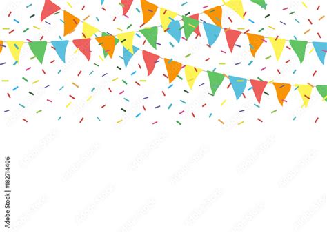 Colorful Party Flags With Confetti Celebrate Flags Party Background