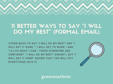 11 Better Ways To Say I Will Do My Best Formal Email