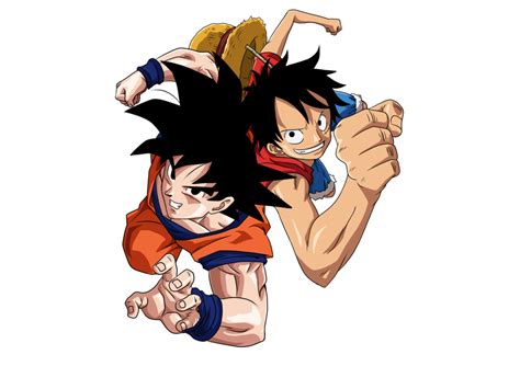 Goku And Luffy Png By Kekoart97 On Deviantart Goku Luffy Anime