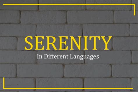 How To Say Serenity In Different Languages 100 Ways