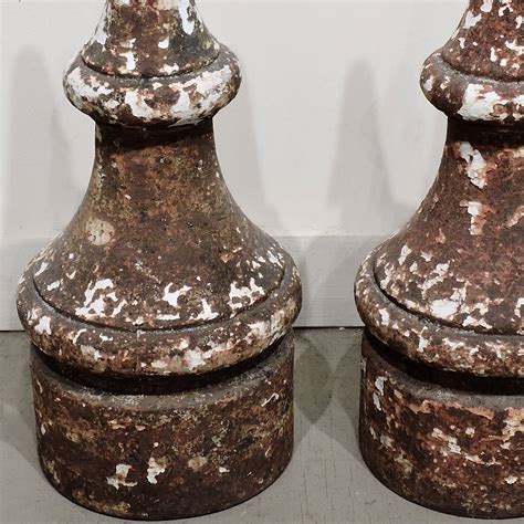Pair of Antique Architectural Cast Iron Finials at 1stDibs