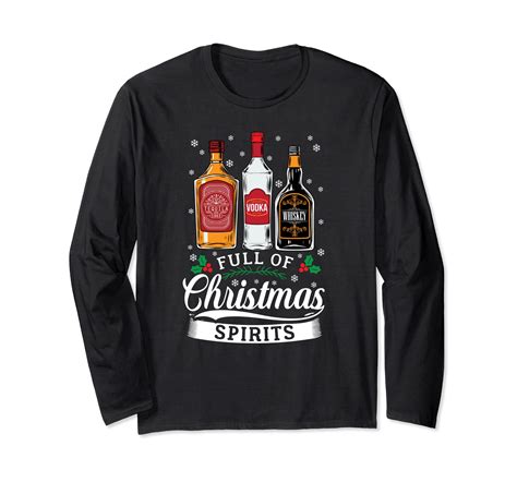 Full Of Christmas Spirits Funny Beer Lover Drinking Long Sleeve T Shirt